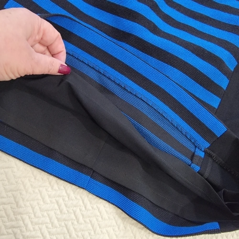 NEW Ann Taylor Black and Blue Striped Skirt Size 4 P